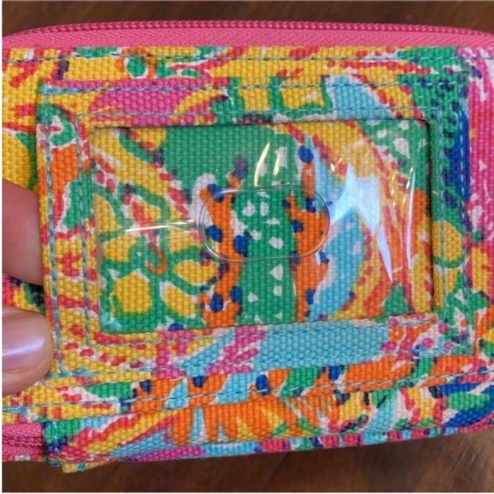 Lilly Pulitzer Wallet Tiki Palm Wristlet Wallet Pink - Picture 7 of 11